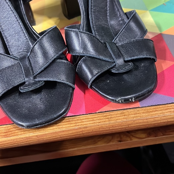 Adele Altman Roma Tall Block Heels with Ankle Straps Real Leather Made in Italy - Picture 7 of 7